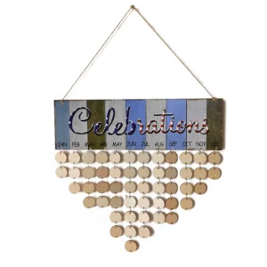 Family Birthday Board Birthdays Calendar Wall Hanging Decorative Arts Natural Wood Dates Ornaments Gifts JM01069