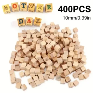 400 pieces of small wooden cubes 1X1cm (0.4X0.4 inch) wooden cubes-natural pine blocks-for DIY