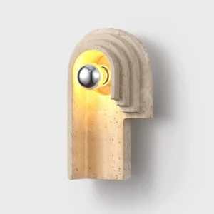 Natural Stone Room Decor Wall Lamp Classical Wall Lights Bedroom Led Sconce Yellow Travertine Home Decorations Lighting Fixtures